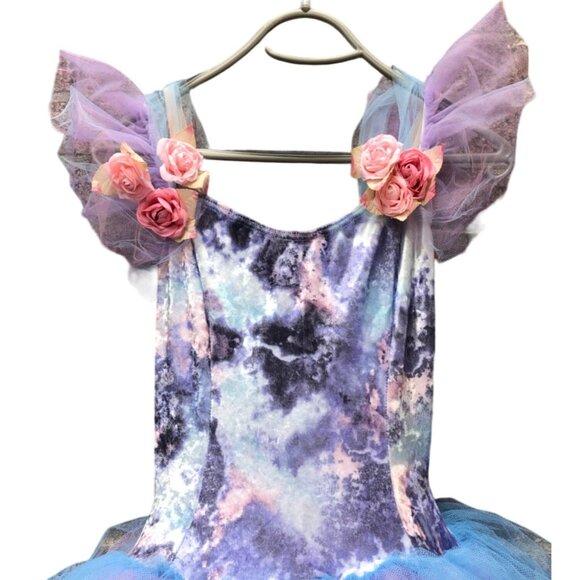Curtain Call Dance Costume Ballet Tutu Size AME Adult Medium Pink Blue Roses - Picture 3 of 8
